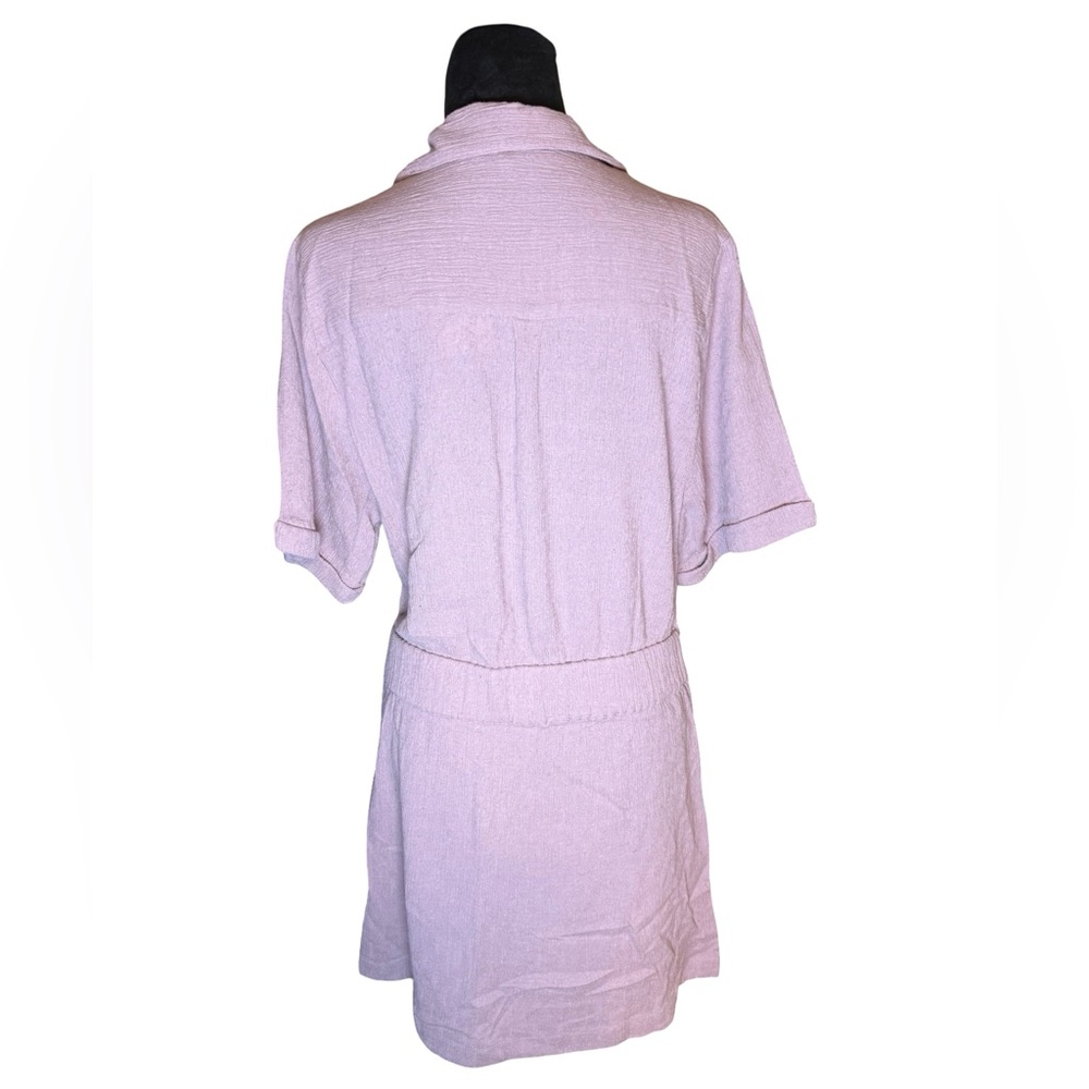 Free People Crinkle Texture Wrap Dress in Purple - Size M NWT - Picture 2 of 7